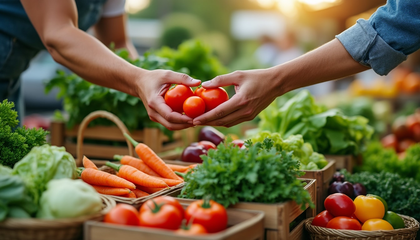 achetez des légumes directement auprès des producteurs voisins pour soutenir l'agriculture locale et savourer des plats frais et authentiques.